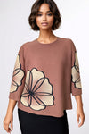 NY0015 CRINKLED RHINESTONE TOP (ORG, BRN)