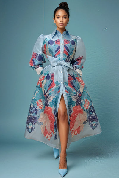 T25077 GARDEN PRINT MAXI DRESS