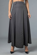 T2578 A- LINE BELTED SKIRT (BLK, GREY, COFFEE)