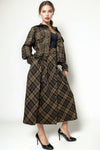 S3080 PLAID DRAWSTRING TOP