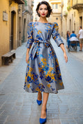 S3086 JACQUARD MIDI DRESS