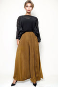 NY0013 PALAZZO PLEATED PANTS (RED, CAMEL)