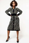 LS65059 V NECK MIDI SWEATER DRESS
