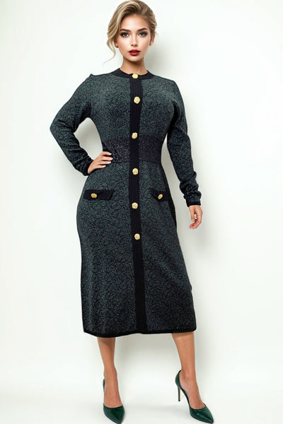 LS65065 ROUND NECK SWEATER DRESS