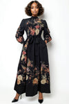 GF1184 LONG SLEEVE FLORAL MAXI DRESS