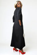 S3075 FLOWER APPLIQUE DRESS (WHT, BLK)