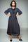 NY0029 RUFFLE NECK CRINKLED MIDI DRESS