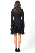 BL008 LAYERED V NECK BANDAGE DRESS