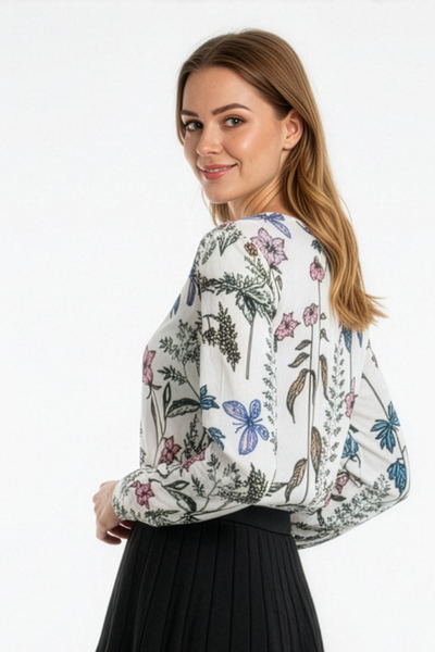JS0029 BOTANICAL PRINT SWEATER