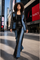 TL9096/ TL9096B TWO-TONE DENIM & FAUX LEATHER PANT SET