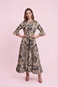 N2586 VINTAGE FLORAL DRESSCRINKLED DRESS