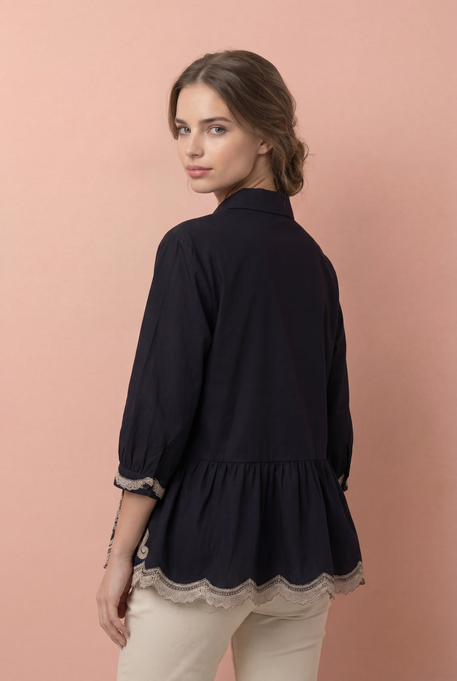 NY0037 EMBROIDERED TUNIC TOP