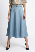 NY0047 STRUCTURED A-LINE SKIRT (BLK, NAVY, BLUE)