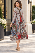 N2502 PAISLEY PRINT CRINKLED DRESS
