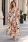X7726 FLORAL PRINT RHINESTONE EMBELLISHED WRAP MAXI DRESS