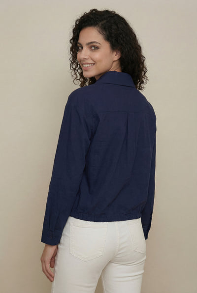 S30971 EMBROIDERED DRAWSTRING HEM TOP