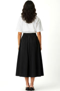 H5801L FAUX BUTTON UP MIDI SKIRT