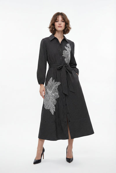 S3131 PINSTRIPE SHIRT DRESS