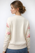 X8043 DELICATE FLORAL CARDIGAN SWEATER