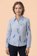 T2610 BUTTERFLY BUTTON-DOWN TOP