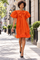 W3071 NECK BOW PUFF SLEEVE MINI DRESS (S, M)