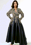 GF1466 MIDNIGHT LEOPARD-PRINT MAXI DRESS