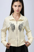 CH0019 JACKET TOP (WHT, BLK)