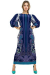 N2456C 3/4 PUFF SLEEVE MAXI DRESS