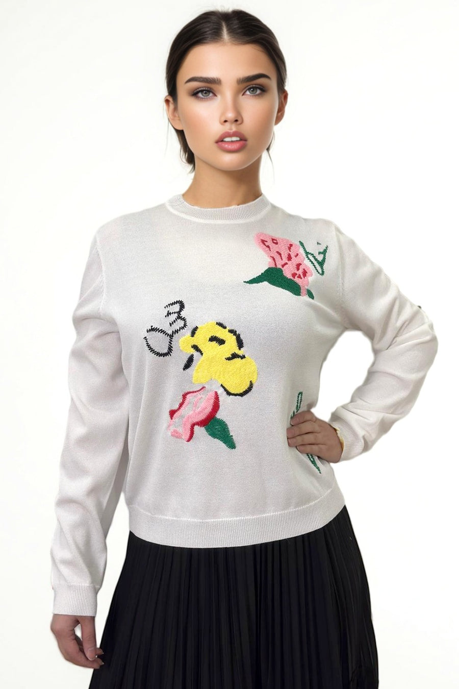 LS65021 CREW NECK PULLOVER SWEATER