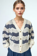 H5838 STRIPED CARDIGAN SWEATER