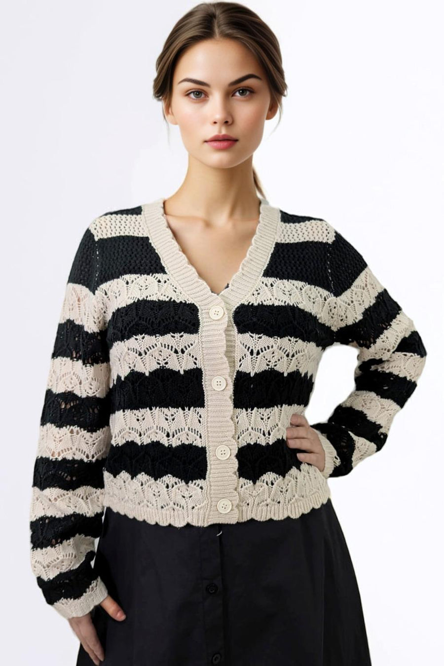 FL2015 CROCHET CARDIGAN SWEATER