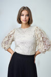 X7811 HALF SLEEVE LACE TOP