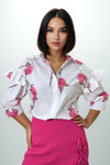 B1033 ROSE PRINT TOP