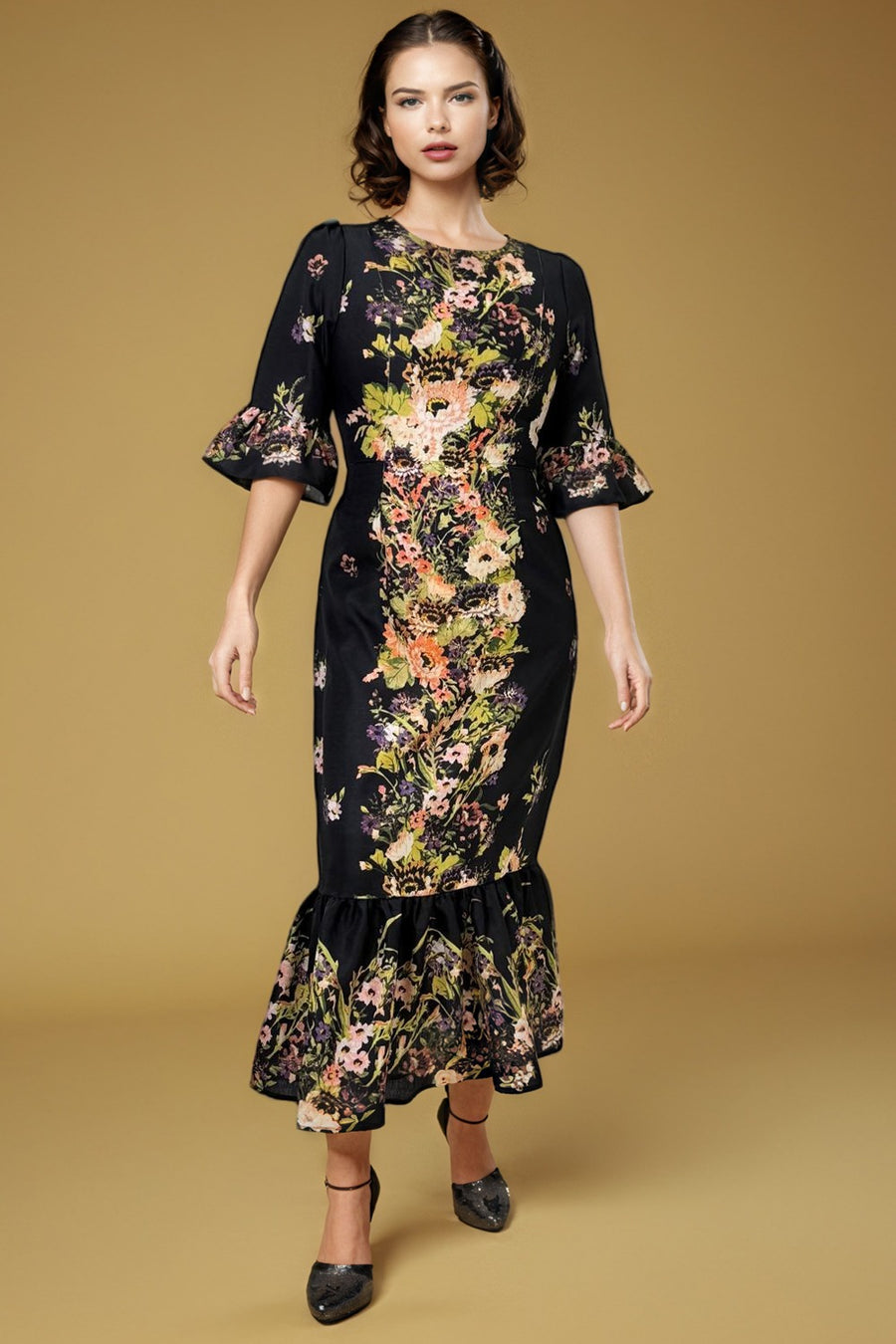 GF1054 FLORAL PRINT DRESS