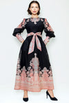 B1030 FLORAL PRINT MAXI DRESS