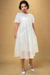 GF1028 DIAGONAL TIERED DRESS (WHT, ORG)