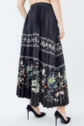 X7730 FLORAL PRINT PLEATED SKIRT