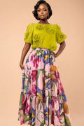 X7788 TIERED FLORAL SKIRT