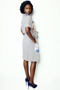 T8407 STRIPPED SHIRT DRESS