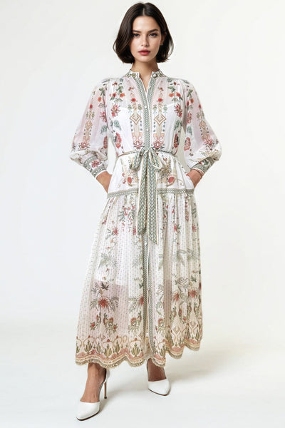 GF1115 FLORAL PRINT MAXI DRESS