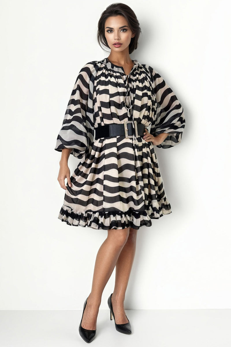 E73061 RUFFLE HEM DRESS – N by Nancy