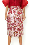 A94150D TEXTURED FLORAL SKIRT