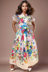 T8450 FLORAL WRAP DRESS
