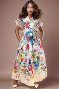 T8450 FLORAL WRAP DRESS