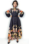 GF1144 BELTED FLORAL DRESS