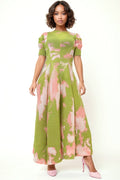 N24163 FLARED CRINKLED DRESS (SMALL ONLY)