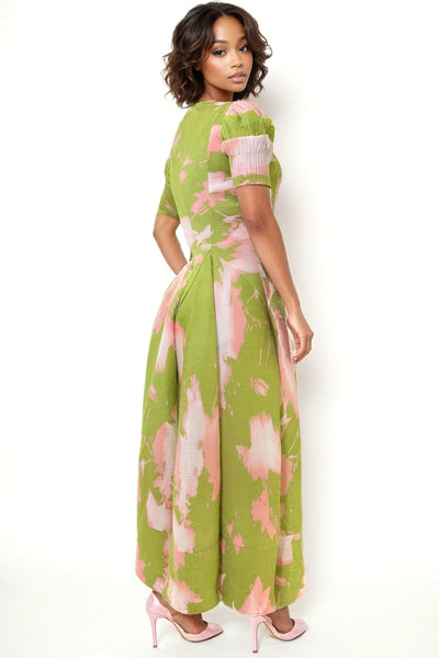 N24163 FLARED CRINKLED DRESS (SMALL ONLY)