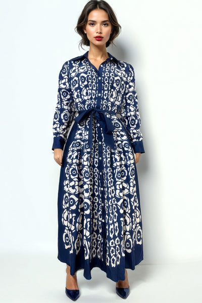 E7214 FLORAL BUTTON-DOWN DRESS