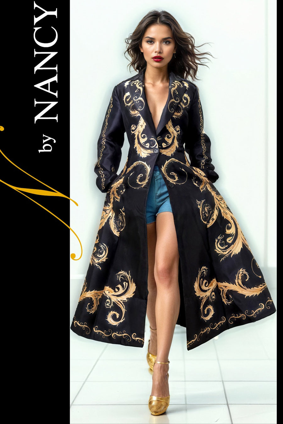 A95103 CHAIN PRINT BLAZER DRESS N by Nancy A95103 CHAIN PRINT BLAZER DRESS N by Nancy