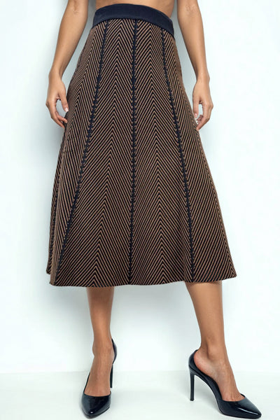 F21018 CHEVRON PRINT KNIT SKIRT